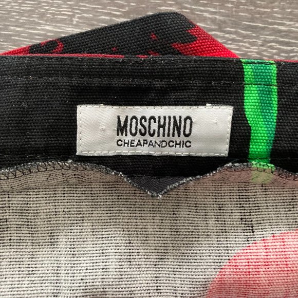 Vintage '00s Moschino Cheap and Chic Red Poppy Floral Skirt Size S - Picture 3 of 4